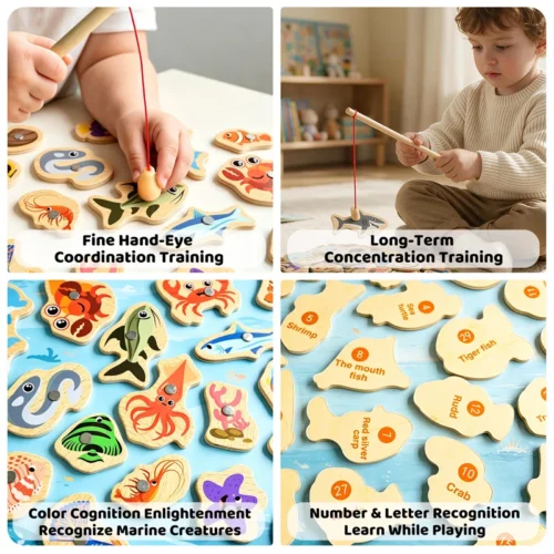 Magnetic Wooden Fishing Game – Mexten